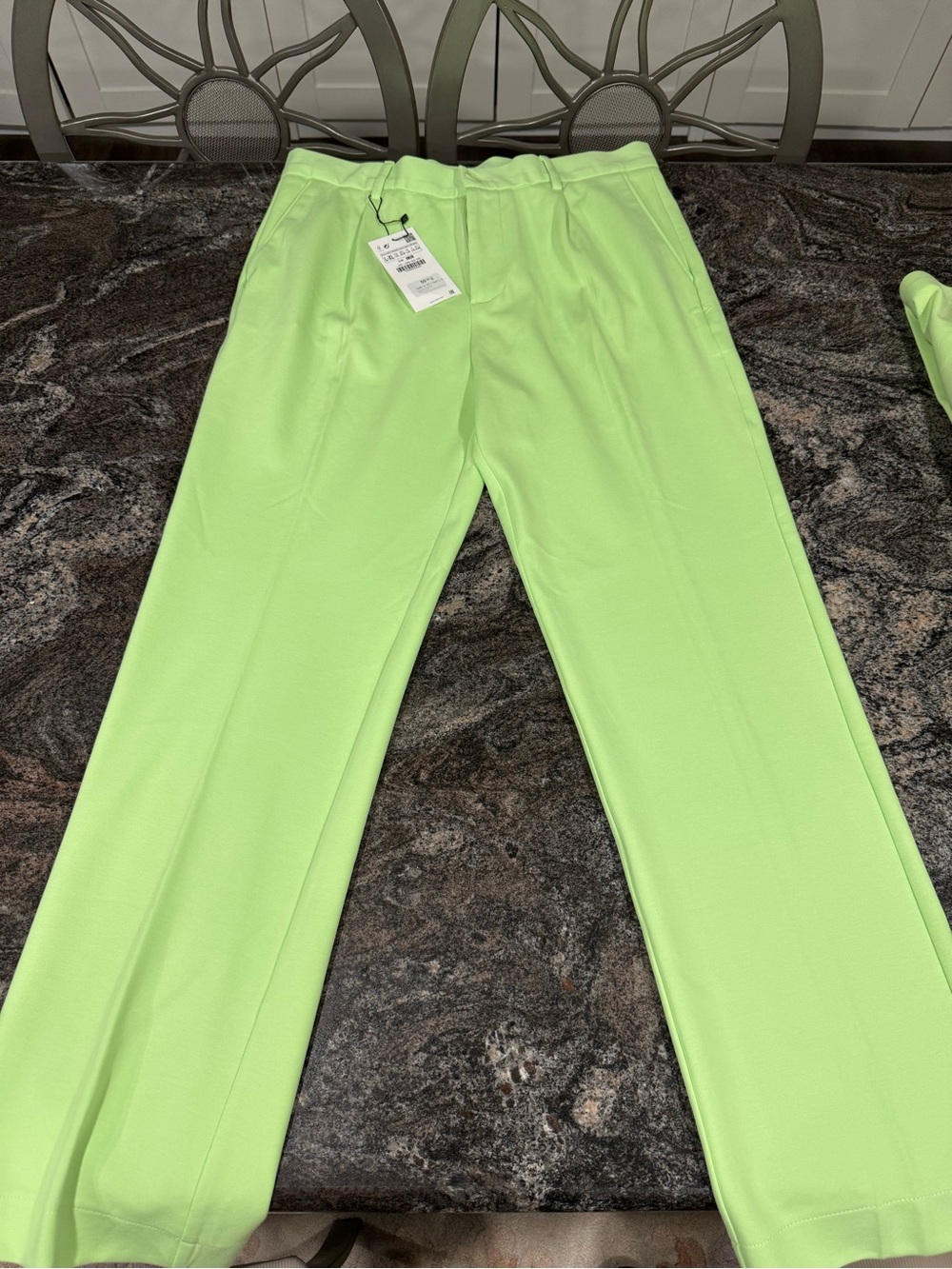 Zara Men's Light Green Straight-Leg Pants